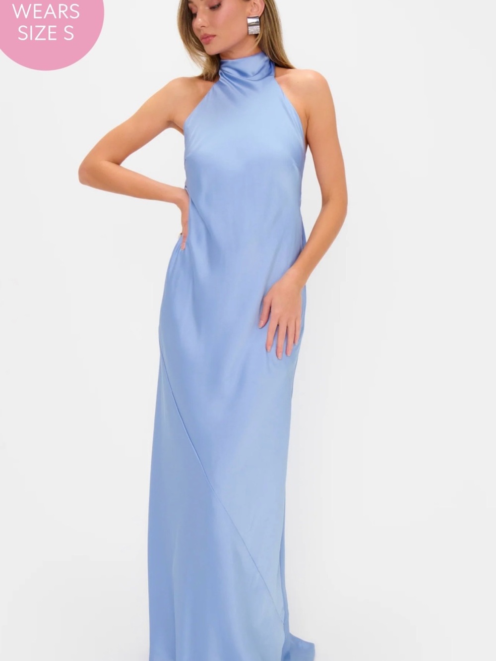 Show Me Your MuMu Powder Blue Halter Maxi Dress - Picture 3 of 6